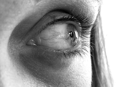 grayscale photo of person's eyelashes thumbnail