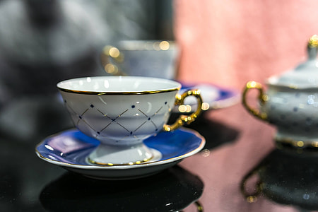 Collection of fancy tea cups thumbnail