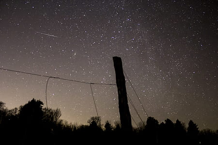 silhouette of post under starry night thumbnail