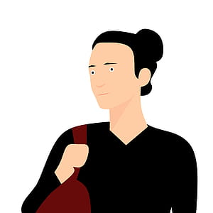 Illustration of woman with dark hair. thumbnail