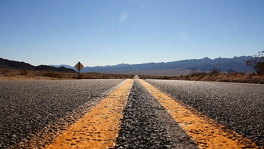 yellow lane on concrete road thumbnail