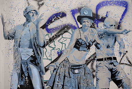 woman dancing between two men illustration thumbnail