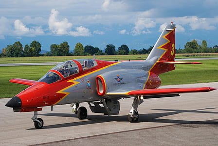 red and gray aircraft thumbnail