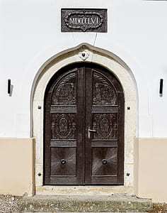 brown wooden door closed thumbnail