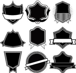 Ribbon with labels blank template vector eps file