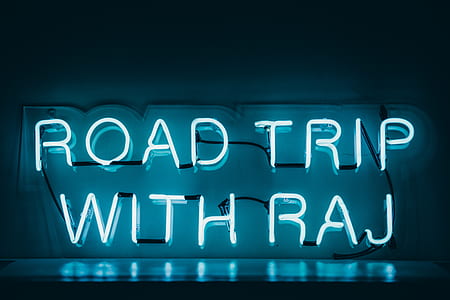 white Road Trip With Raj neon sign thumbnail