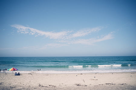 people on seashore under blue sky thumbnail