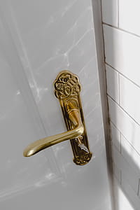 Antique gold plated door handle thumbnail