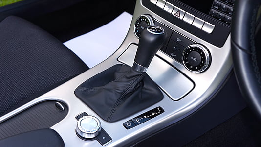 close-up of black car shift lever thumbnail
