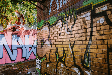 Urban graffiti on the city streets thumbnail