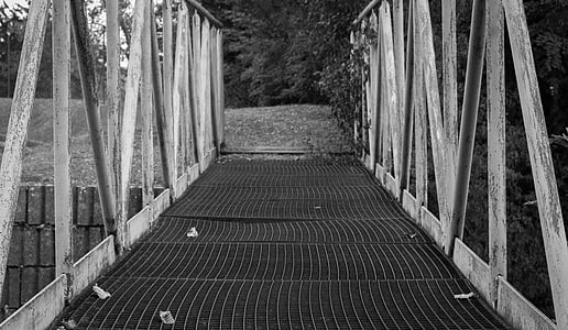 grayscale photo of concrete bridge thumbnail
