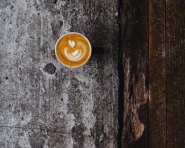 coffee latte on gray surface thumbnail