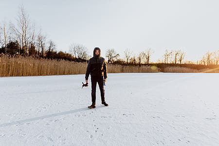 In middle of frozen lake thumbnail