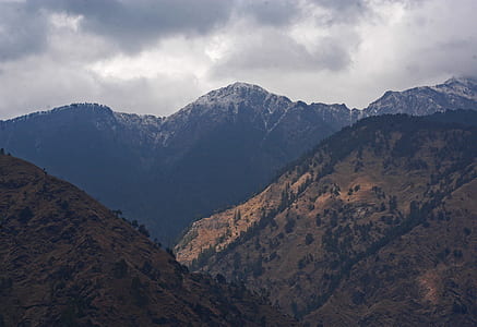 Brown Mountain Under White Cloudy Sky thumbnail