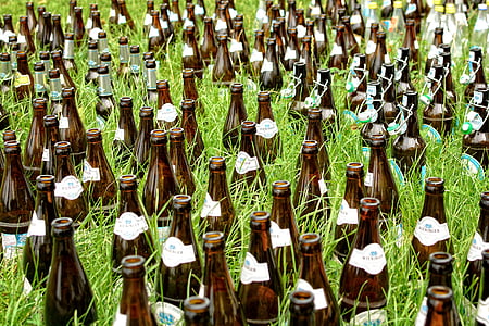 brown glass bottle standing thumbnail