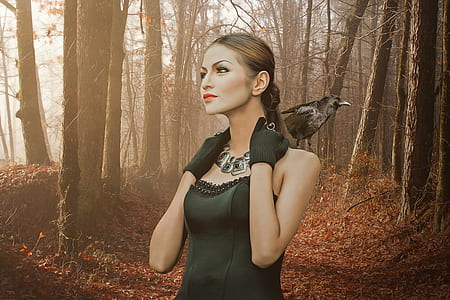 woman wearing tube top and black gloves thumbnail