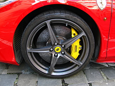 gray Ferrari 5--spoke automotive wheel and tire thumbnail
