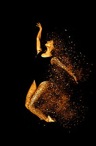 woman in black leotard dancing rising right hand thumbnail