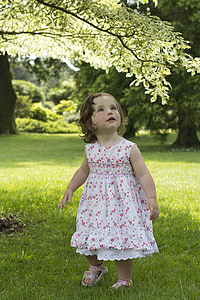 girl's white and pink floral print sleeveless dress thumbnail
