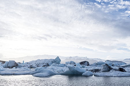 ice field near water during daytime thumbnail