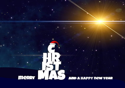 photo of Merry Christmas and a Happy New Year text illustration thumbnail