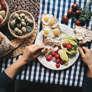 Proper Easter breakfast bread with quail eggs thumbnail