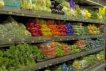 variety of vegetable on retail gondola thumbnail