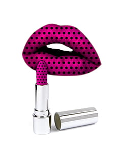 pink and black polka-dot lipstick thumbnail