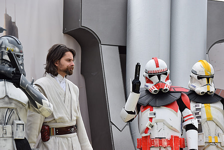people wearing Star Wars character costumes thumbnail