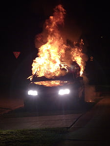 silver car on fire thumbnail