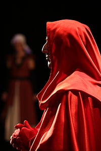 lowlight photography of person wearing red robe thumbnail