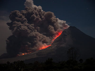 volcano with lava explosion thumbnail