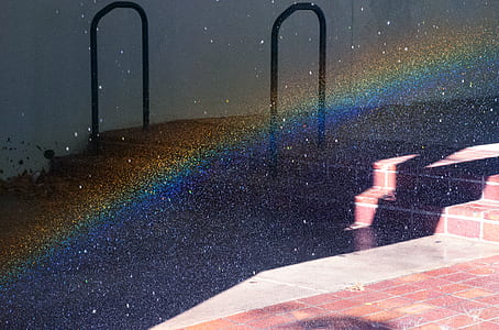abstract, sprinkler, rainbow, spectrum of light thumbnail