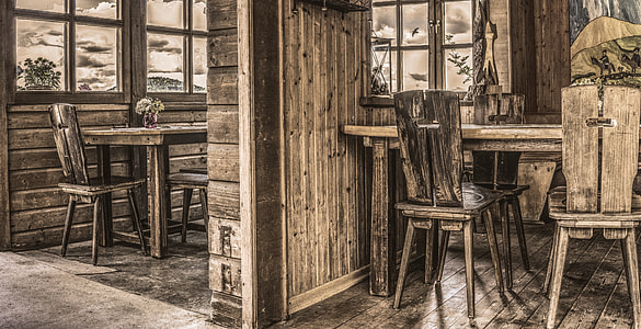 vintage brown wooden chairs thumbnail