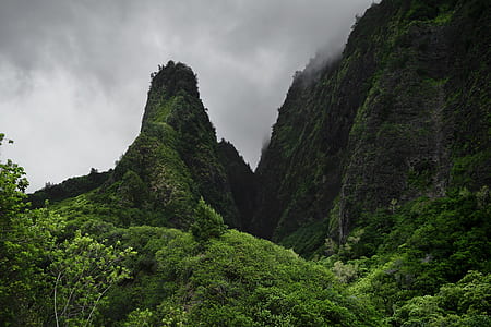 landscape photography of green mountains thumbnail