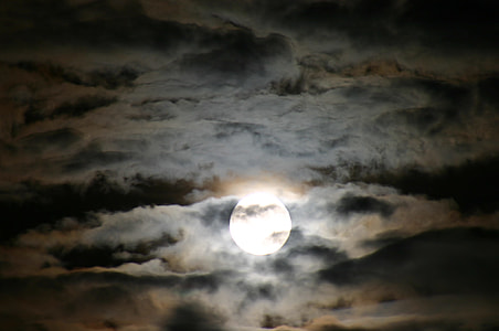 cinematography of full moon during cloudy sky thumbnail