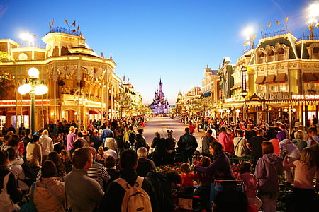 photography of people watching on Cinderellas Castle thumbnail
