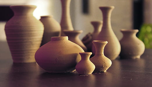 brown clay vase collection thumbnail