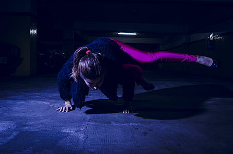 Woman Wearing Purple Leggings Dancing Hip Hop thumbnail