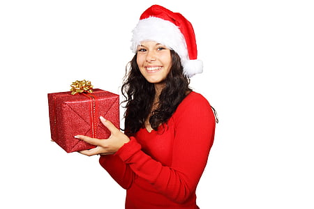 girl holding red gift box thumbnail