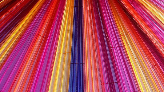 panoramic photography of multicolored striped artwork thumbnail