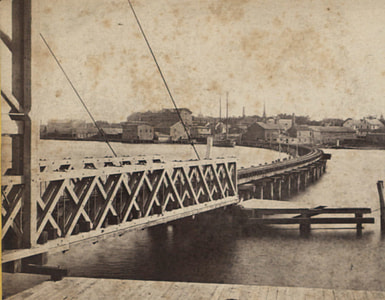 East Bridgeport Bridge over Pequannock River around 1850 in Connecticut thumbnail