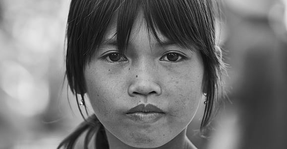 grayscale photography of girl's face thumbnail