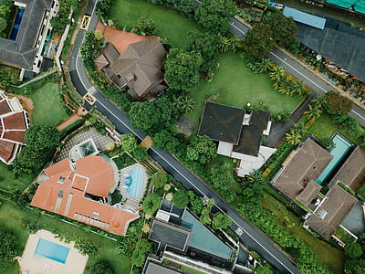 aerial photography brown concrete house thumbnail