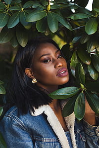 woman in blue denim jacket thumbnail