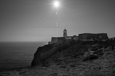 black-and-white, sun, ray of sunshine, cape thumbnail