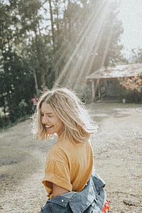 portrait, sun, woman, person thumbnail