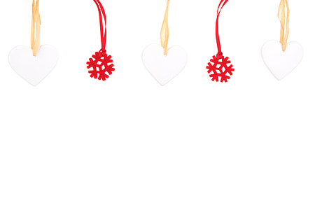 white heart and red snowflake decors thumbnail