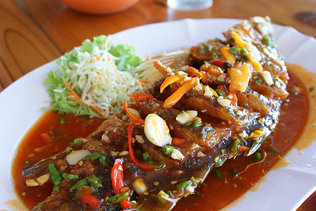 sweet and sour fish on plate thumbnail