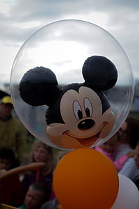Mickey Mouse balloon on orange balloon thumbnail